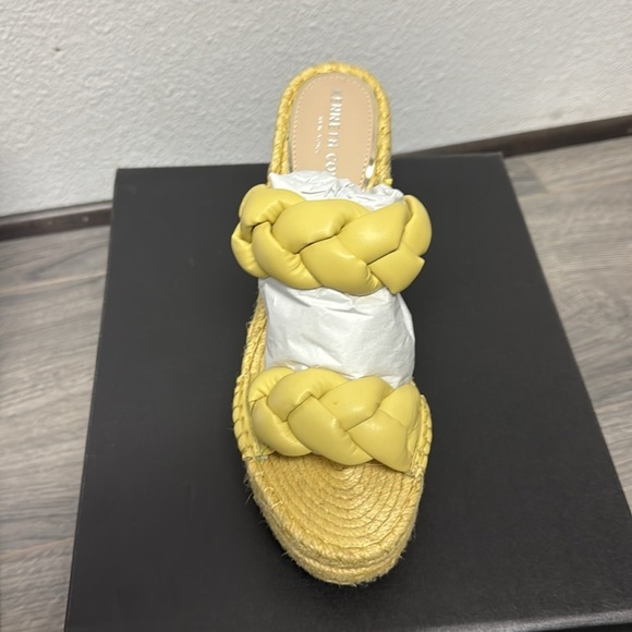 Kenneth Cole Yellow Amarilla Jaune Woven Espadrille Sandals - Picture 4 of 6